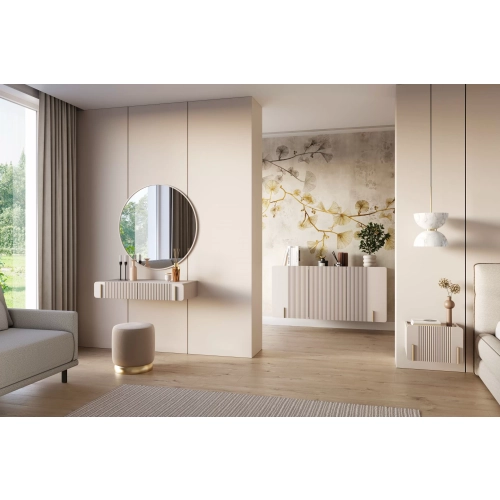 Komoda Malmi 150 cm wisząca - kaszmir / złoty